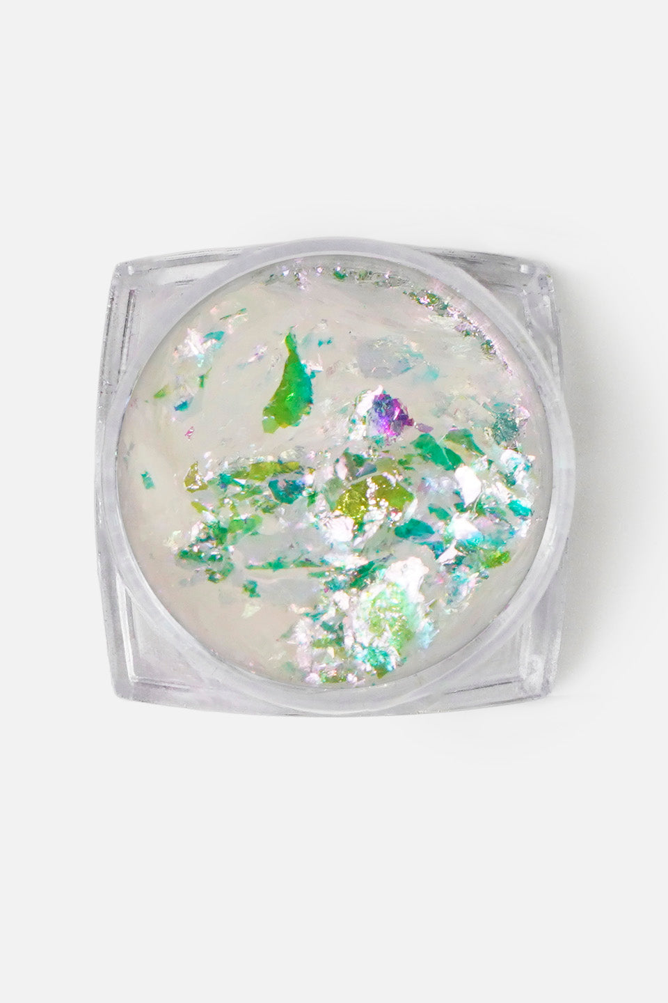 Flakes nail art iridescente per nail art verde