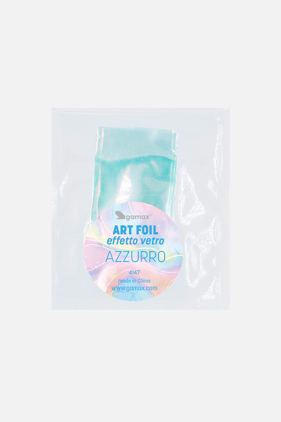 Art Foil unghie effetto vetro azzurro - Adesivi e accessori - Gamax