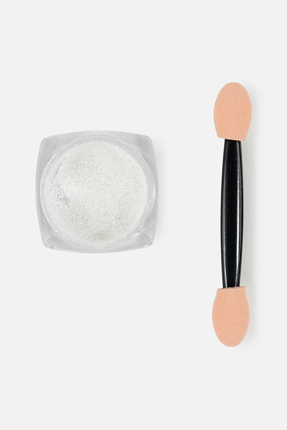 Flocaone di polvere per unghie argento cromato con pennello