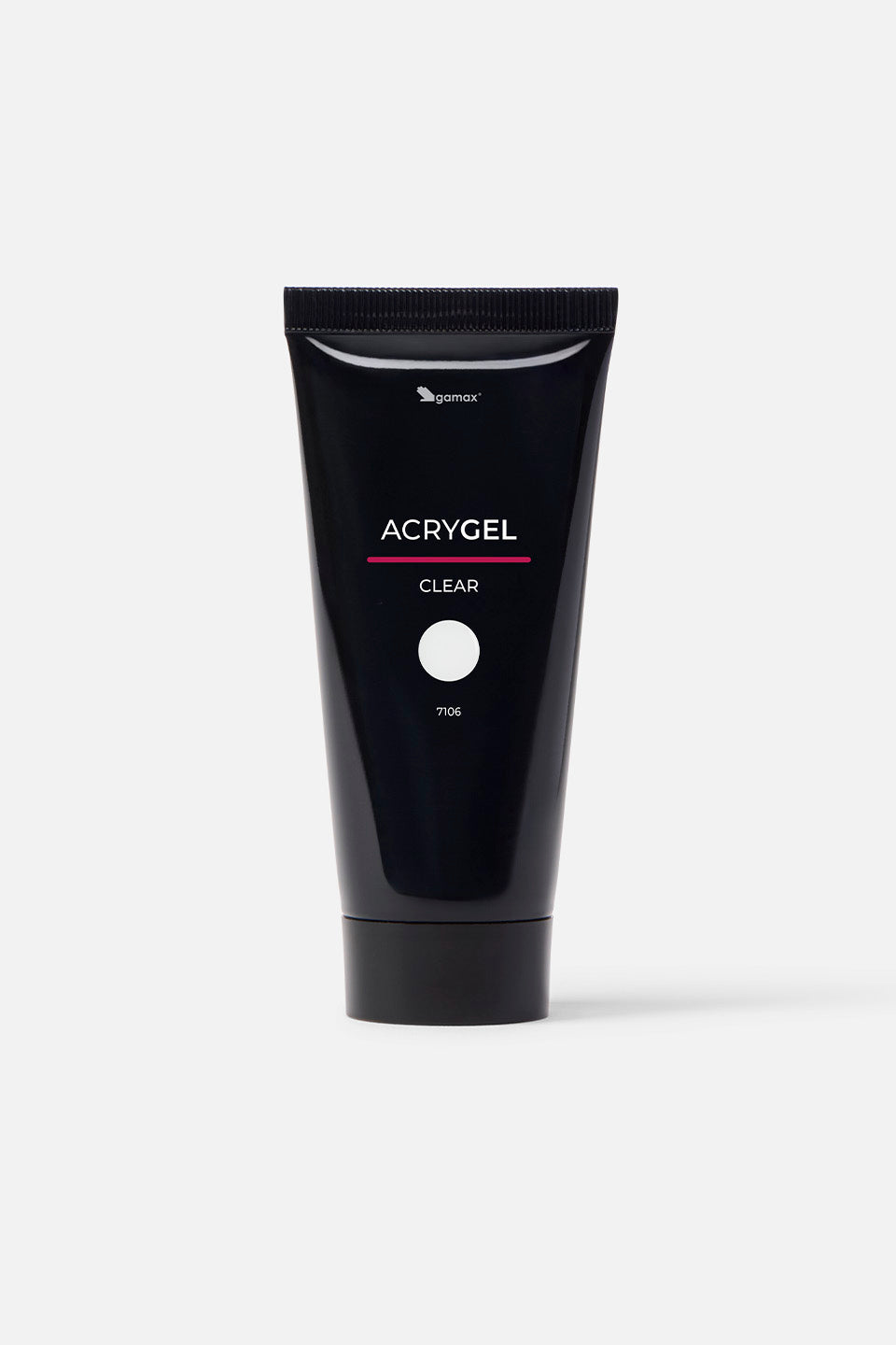 Tubetto di Acrygel Clear Gamax da ricostruzione unghie, colore trasparente, codice prodotto 7106.