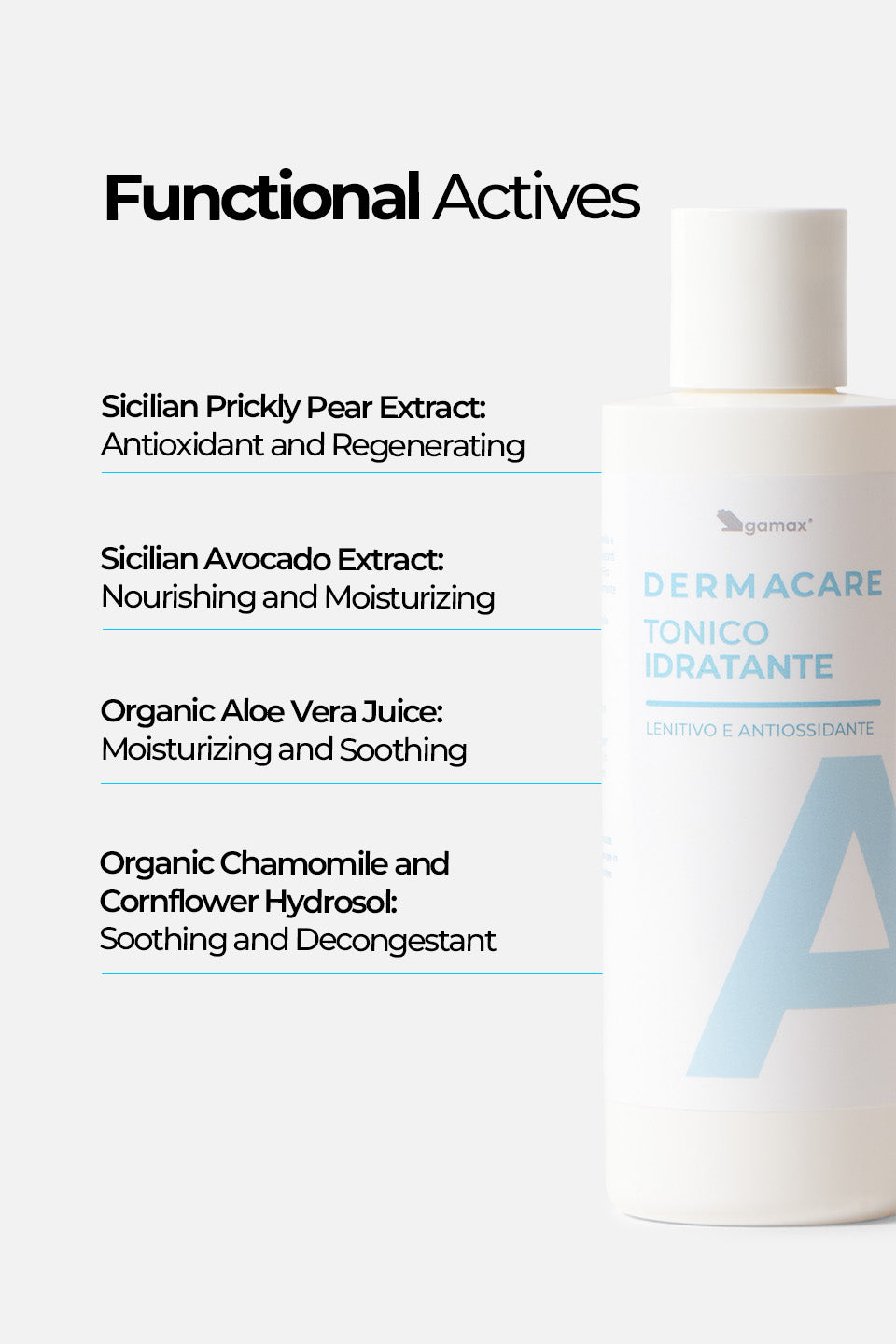 Tonico Idratante - Lenitivo e Antiossidante 200ml - Detergenti e struccanti - Skincare - Gamax