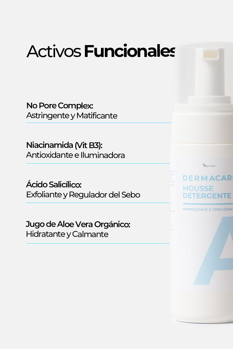 Mousse Detergente - Minimizzante e Opacizzante 150ml - Detergenti e struccanti - Skincare - Gamax