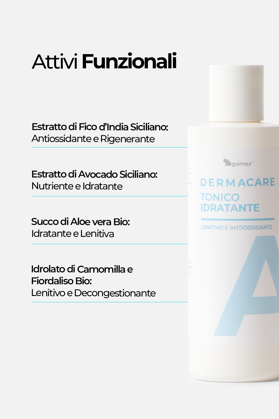 Tonico Idratante - Lenitivo e Antiossidante 200ml - Detergenti e struccanti - Skincare - Gamax