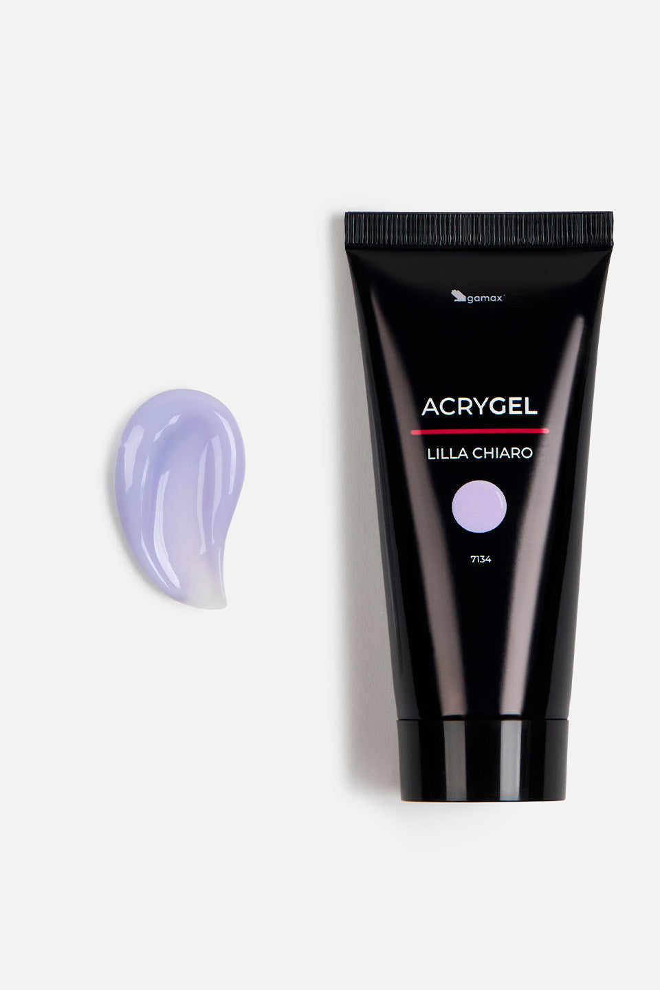 Acrygel per unghie colorato lilla chiaro composizione