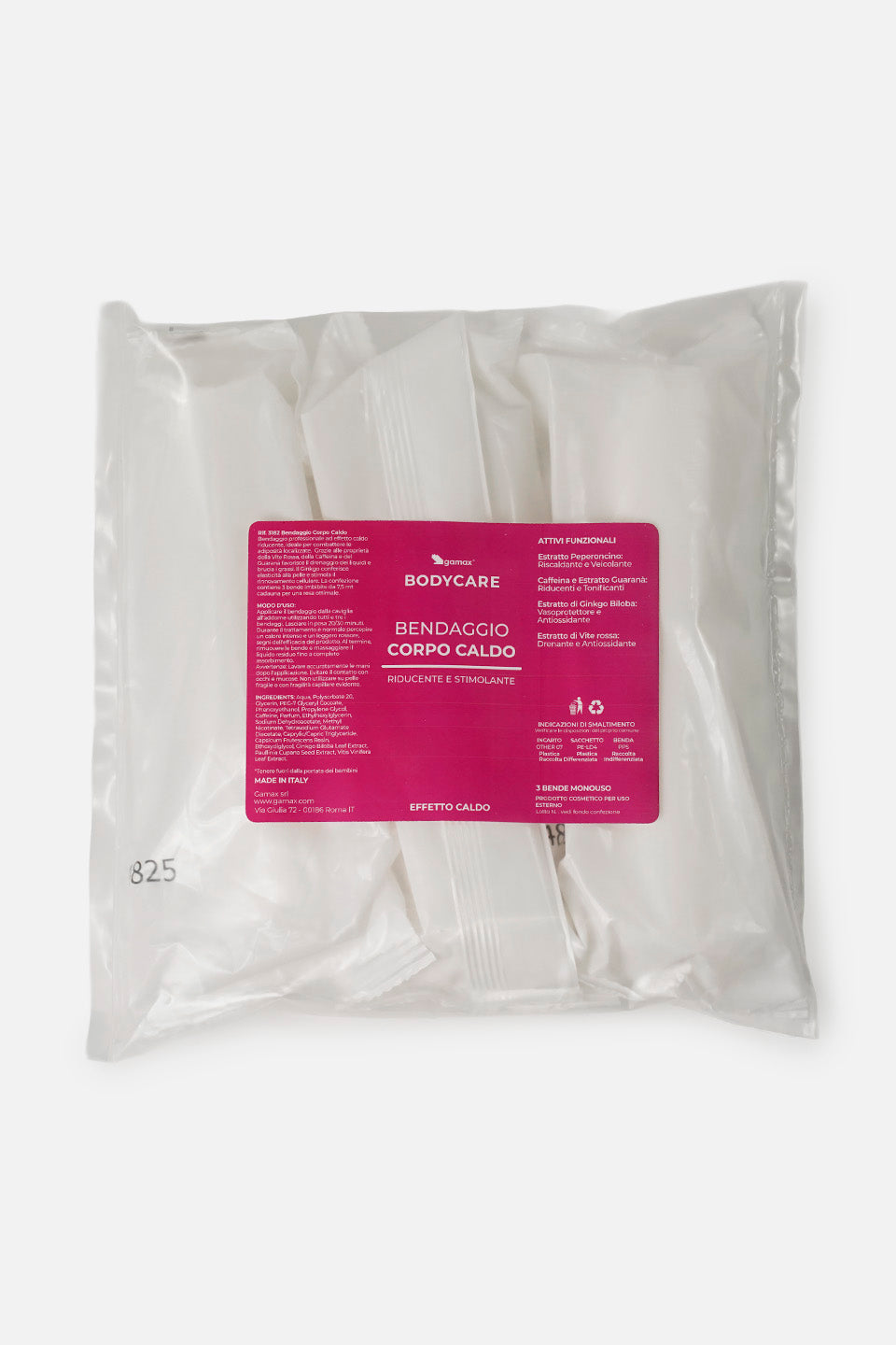 Confezione di Bendaggio Corpo Caldo Gamax Bodycare ad azione riducente e stimolante con estratto di peperoncino e caffeina