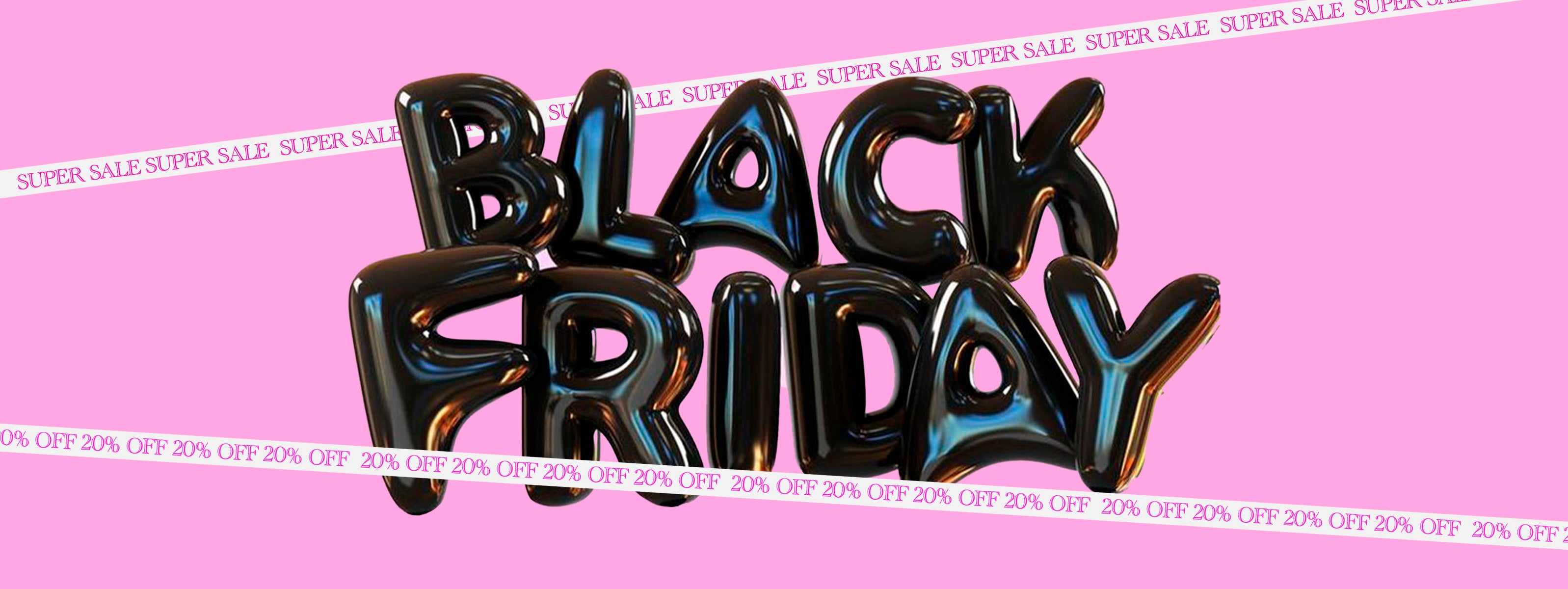 scritta black friday in 3d nero su sfondo lilla