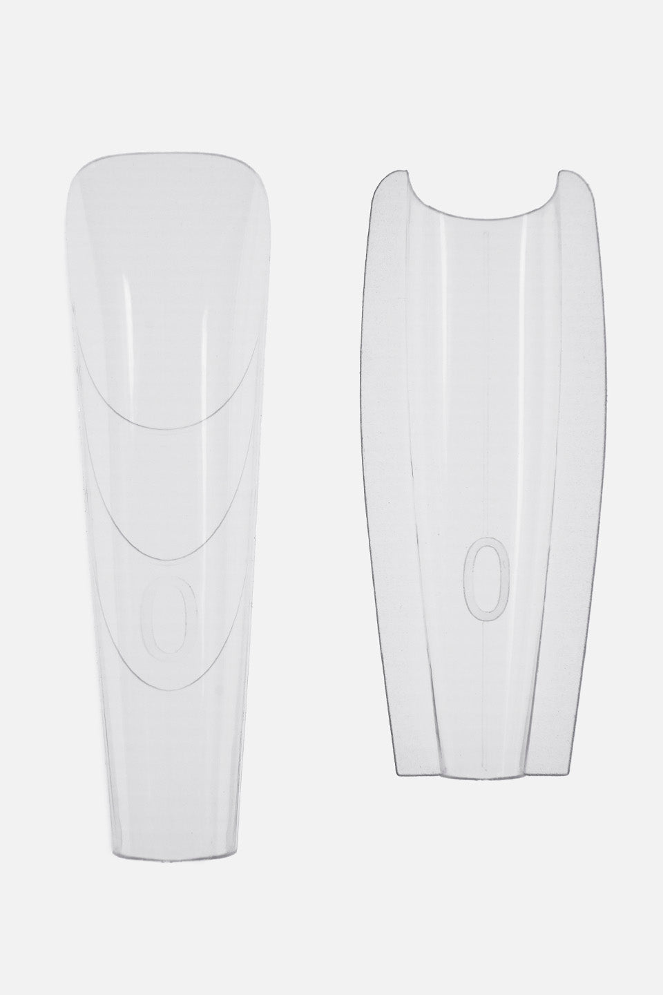 Due componenti del sistema Sandwich Tip mostrati separatamente su sfondo grigio chiaro. A sinistra la tip superiore con linee guida circolari e il numero "0" inciso; a destra la base inferiore con un incavo a mezzaluna per l'incastro perfetto.