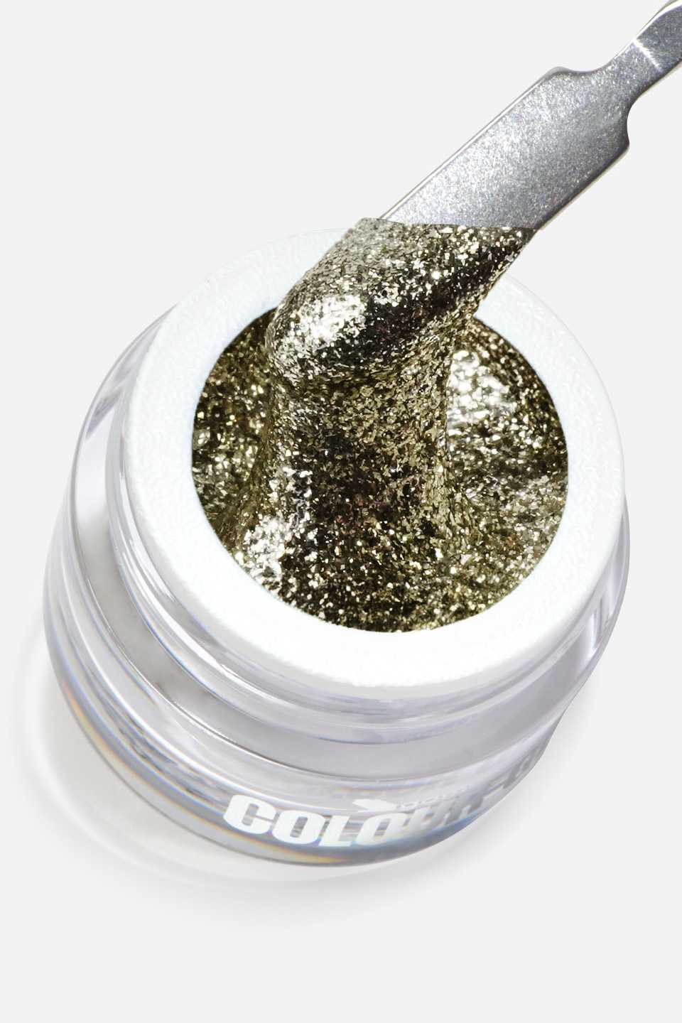 Gel UV colorato oro chiaro glitter Bilancia 5 g