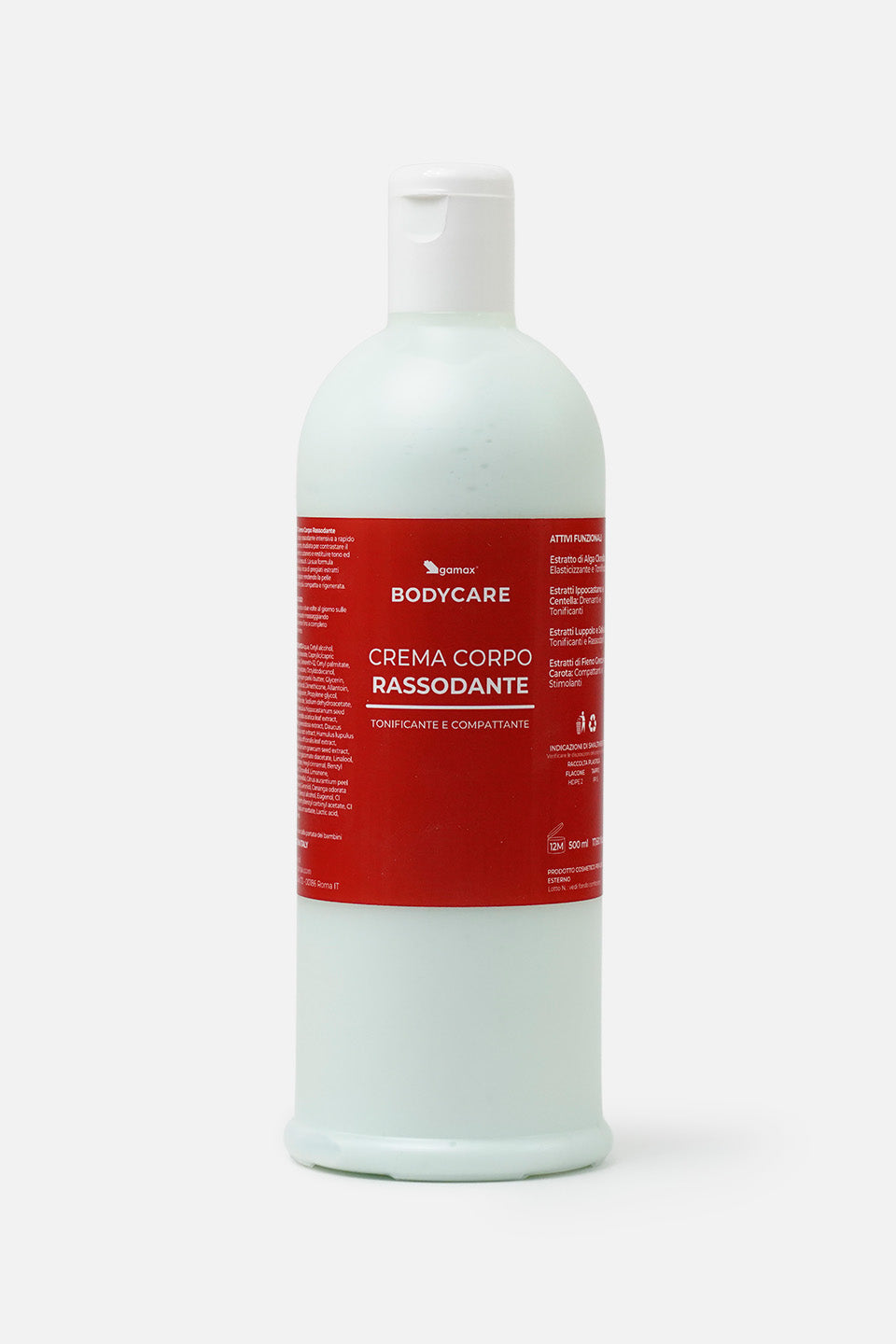 primo piano del flacone crema corpo rassodante tonificante e compattante