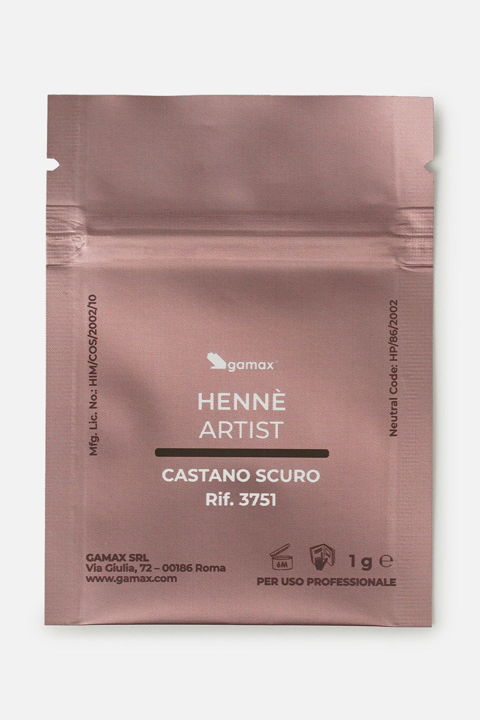 Ricarica hennè per sopracciglia castano scuro Dark Brown 1 g -  - Gamax