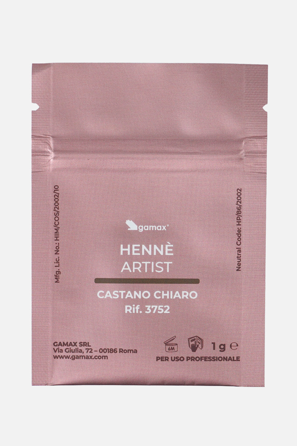 Ricarica hennè per sopracciglia castano chiaro Light Brown 1 g - Gamax