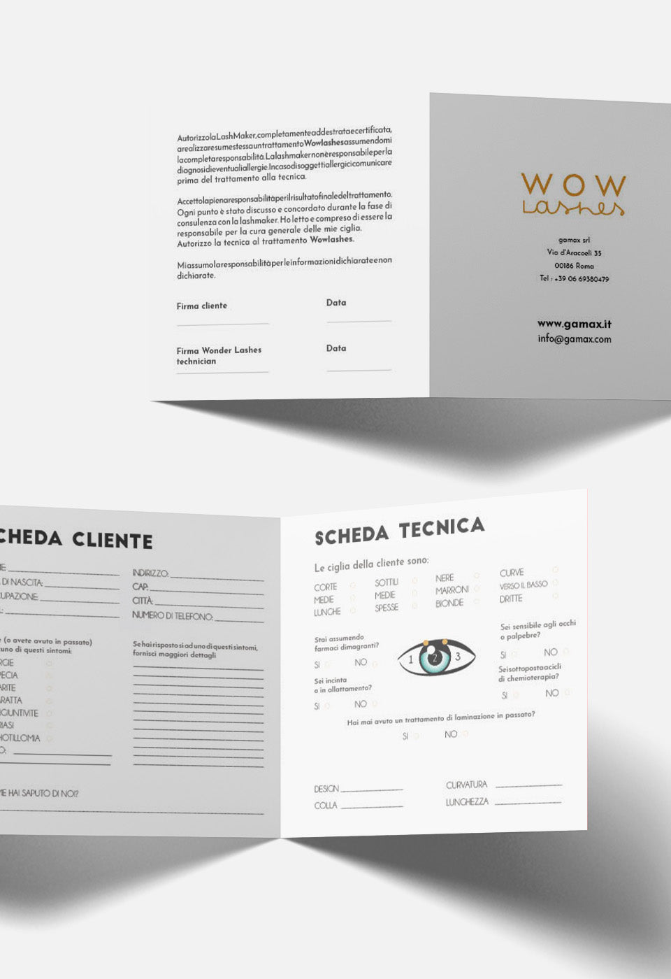 Scheda Cliente WOW Lashes Gamax Scheda Cliente WOW Lashes Gamax