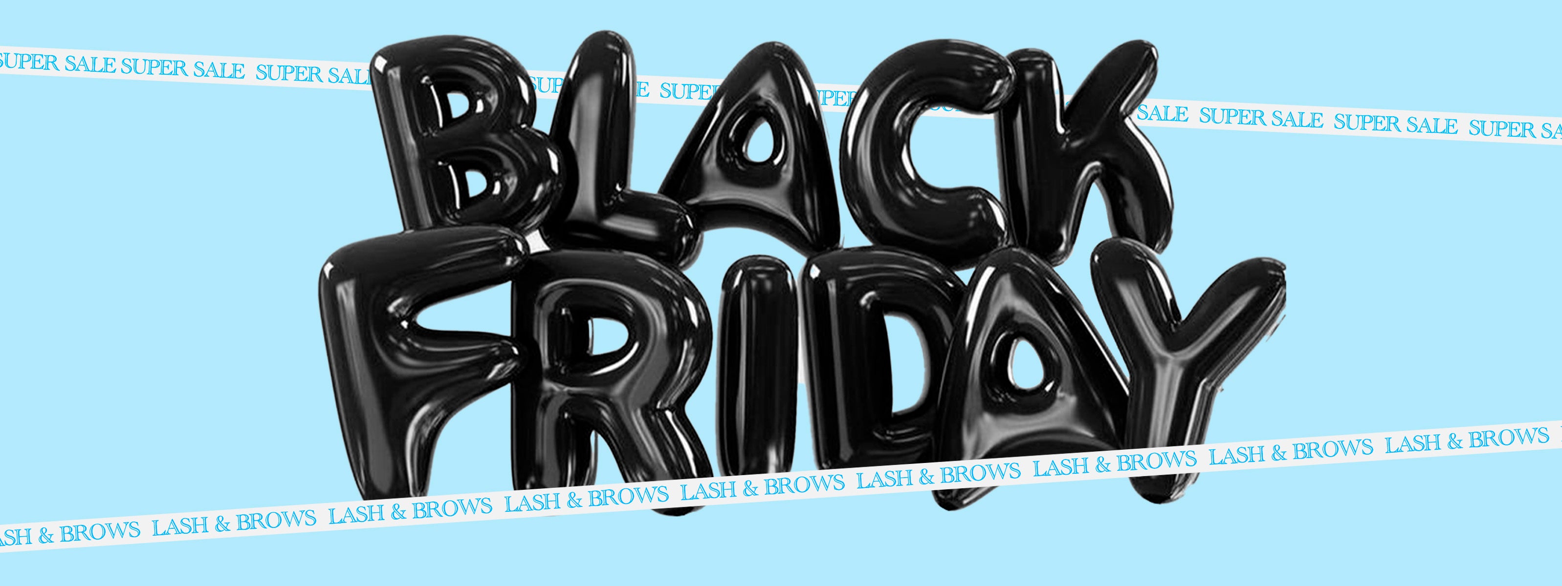 scritta black friday in 3d nero su sfondo azzurro