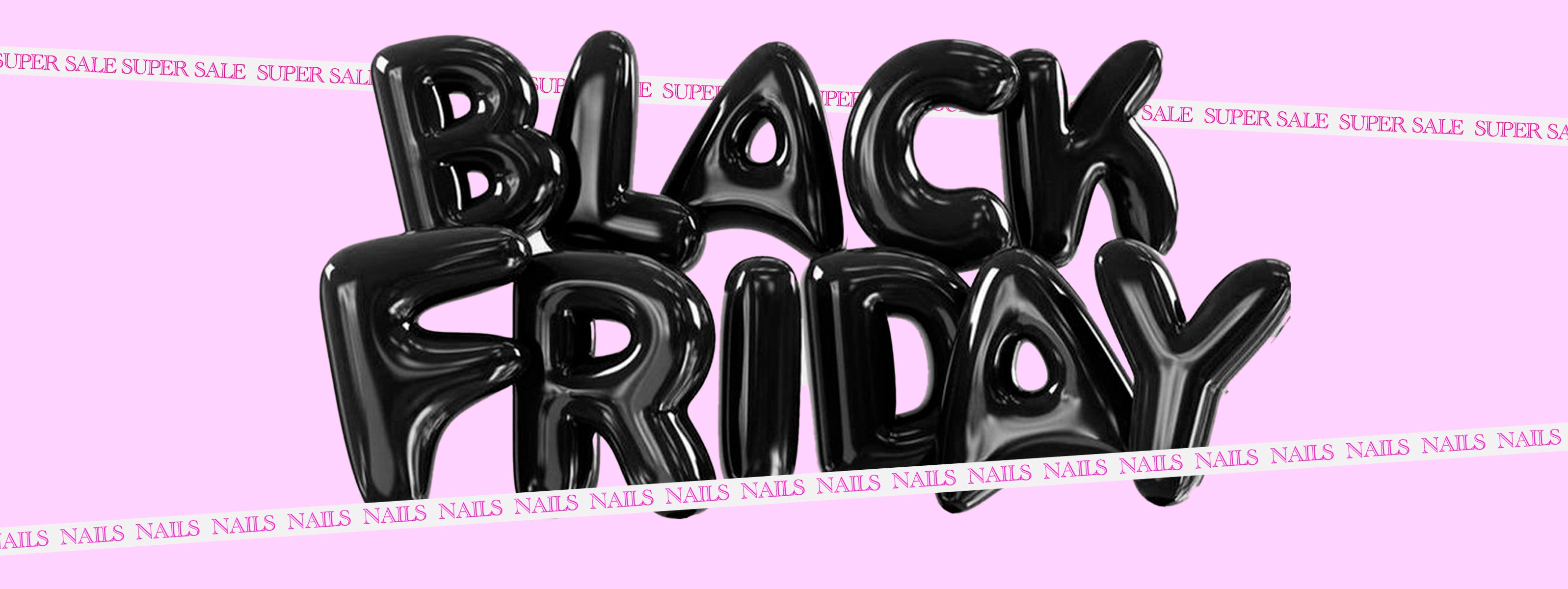 scritta black friday in 3d nero su sfondo rosa