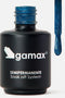 Flacone nero su sfondo neutro contenente smalto semipermanente gamax fizzy blue