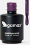 Flacone nero su sfondo neutro contenente smalto semipermanente gamax purple pop