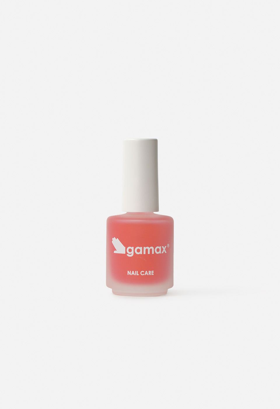 Flacone dello smalto effetto gloss rosso trasparente su sfondo neutro