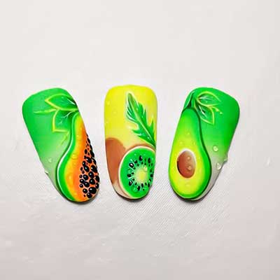 nail art avocado