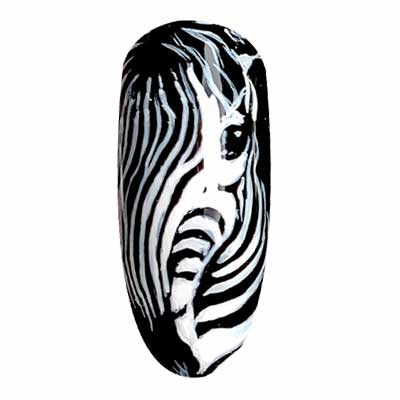 nail art zebra