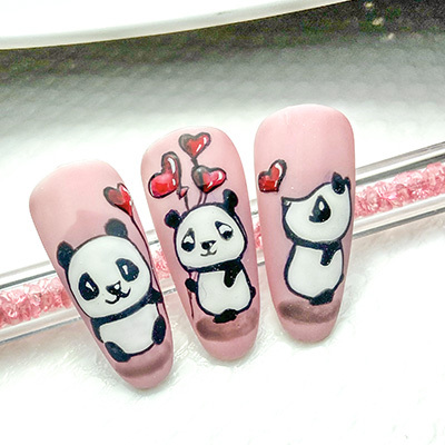 unghie san valentino panda