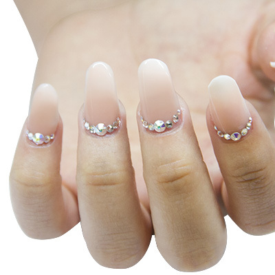 unghie argento e rosa