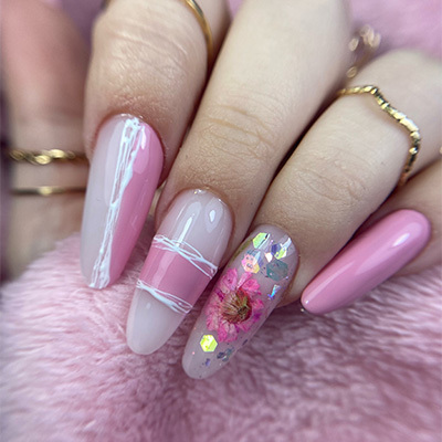 unghie primavera rosa