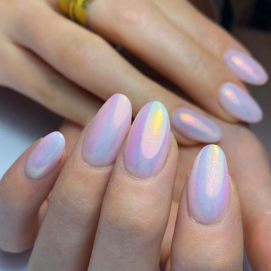 nail art con pigmenti in polvere per unghie